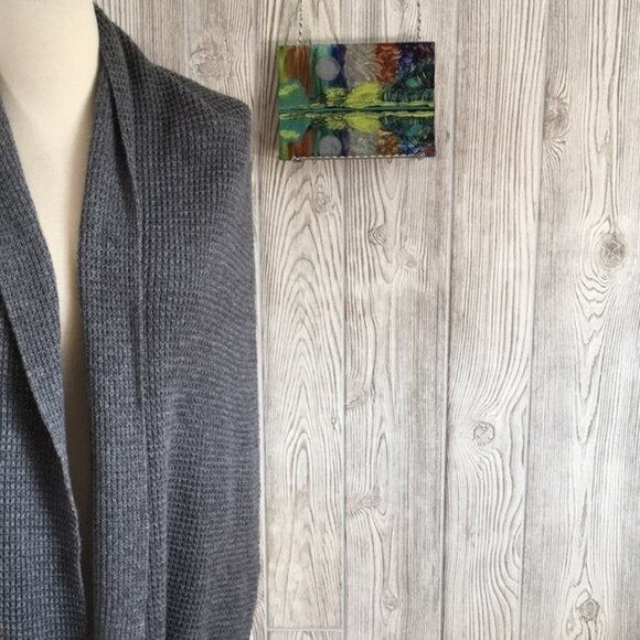 𝅺ORIGINAL Painting Colorful Abstract Landscape Small Panel - Picture 7 of 7